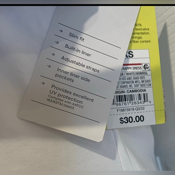 NWT White Slim fit Built-in liner Dress XXS - Picture 4 of 4